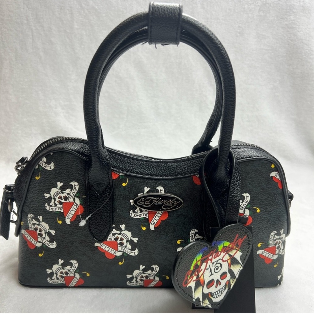 Ed Hardy Black Skull Print Women's Bag